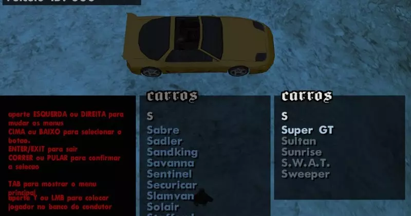 Como escolher qualquer carro no GTA San Andreas | GTA SA Mods 